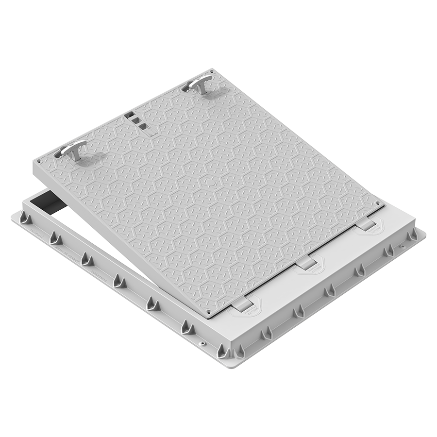 1100x1200 mm MENTEŞELİ EL TUTAMAKLI PLASTİK RÖGAR MENHOL KAPAK
